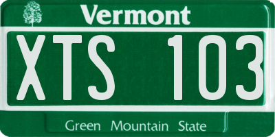 VT license plate XTS103