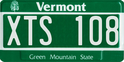 VT license plate XTS108