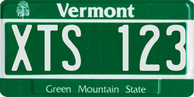 VT license plate XTS123