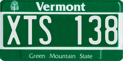 VT license plate XTS138