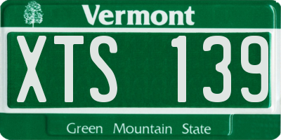 VT license plate XTS139