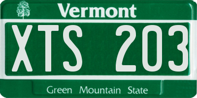 VT license plate XTS203