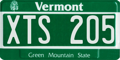 VT license plate XTS205
