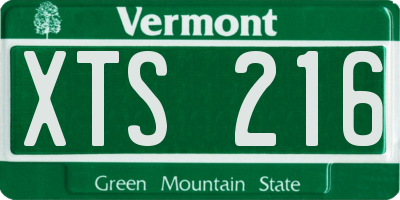 VT license plate XTS216