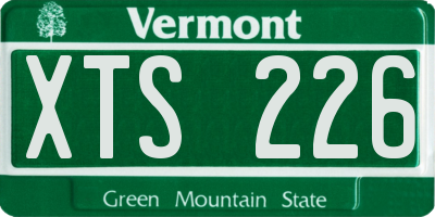 VT license plate XTS226