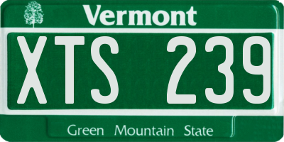 VT license plate XTS239