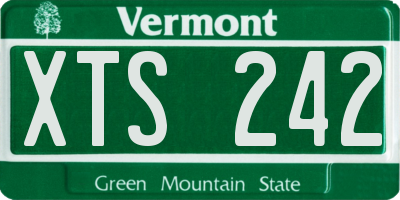VT license plate XTS242