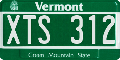 VT license plate XTS312