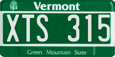 VT license plate XTS315