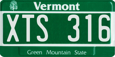 VT license plate XTS316
