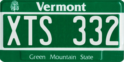 VT license plate XTS332