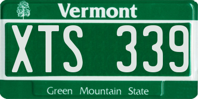 VT license plate XTS339