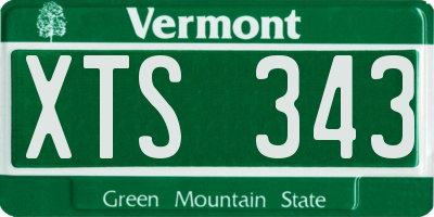 VT license plate XTS343