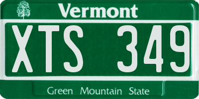 VT license plate XTS349