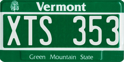 VT license plate XTS353
