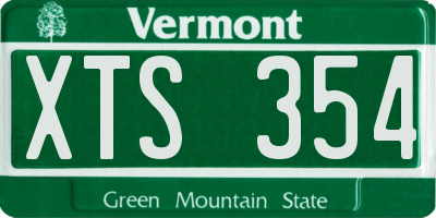 VT license plate XTS354