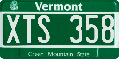 VT license plate XTS358