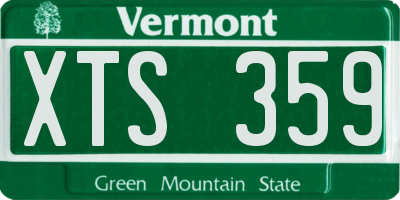 VT license plate XTS359