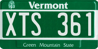 VT license plate XTS361