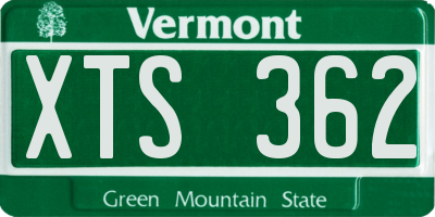 VT license plate XTS362
