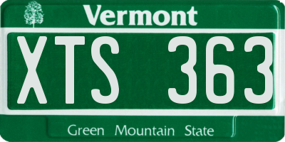 VT license plate XTS363
