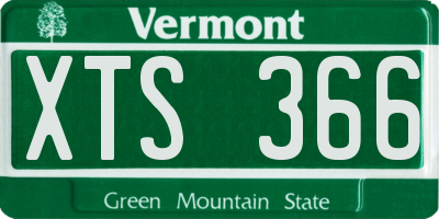 VT license plate XTS366