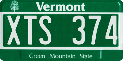 VT license plate XTS374