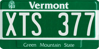 VT license plate XTS377