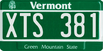 VT license plate XTS381