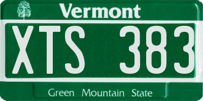 VT license plate XTS383