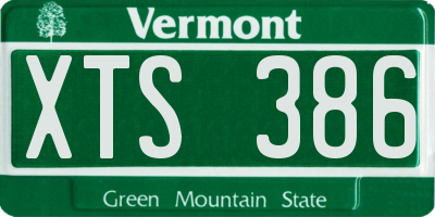 VT license plate XTS386