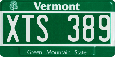 VT license plate XTS389