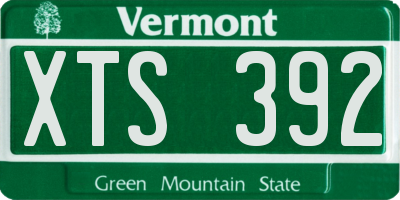 VT license plate XTS392