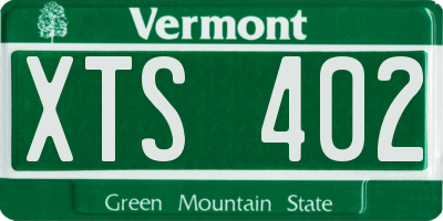 VT license plate XTS402
