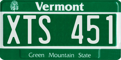 VT license plate XTS451