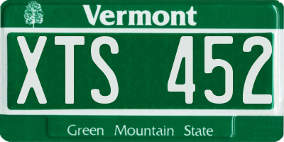VT license plate XTS452