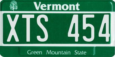 VT license plate XTS454