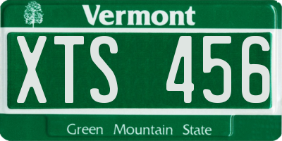 VT license plate XTS456