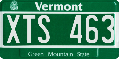 VT license plate XTS463