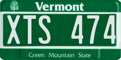 VT license plate XTS474