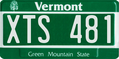 VT license plate XTS481