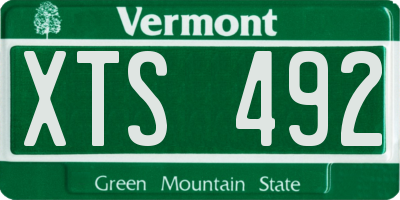 VT license plate XTS492