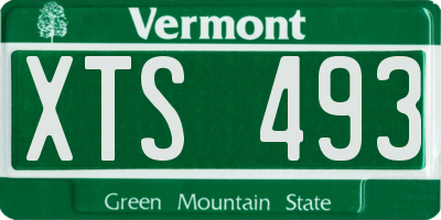 VT license plate XTS493