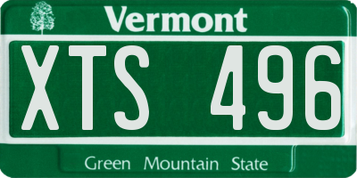 VT license plate XTS496