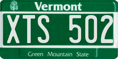 VT license plate XTS502