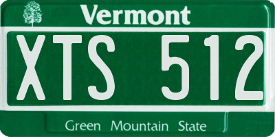 VT license plate XTS512