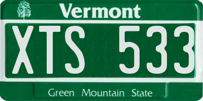 VT license plate XTS533