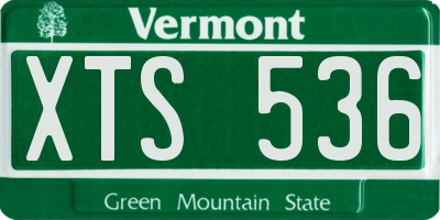 VT license plate XTS536