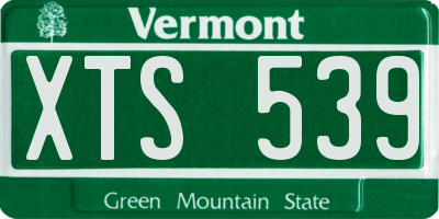 VT license plate XTS539