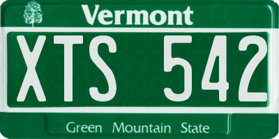 VT license plate XTS542